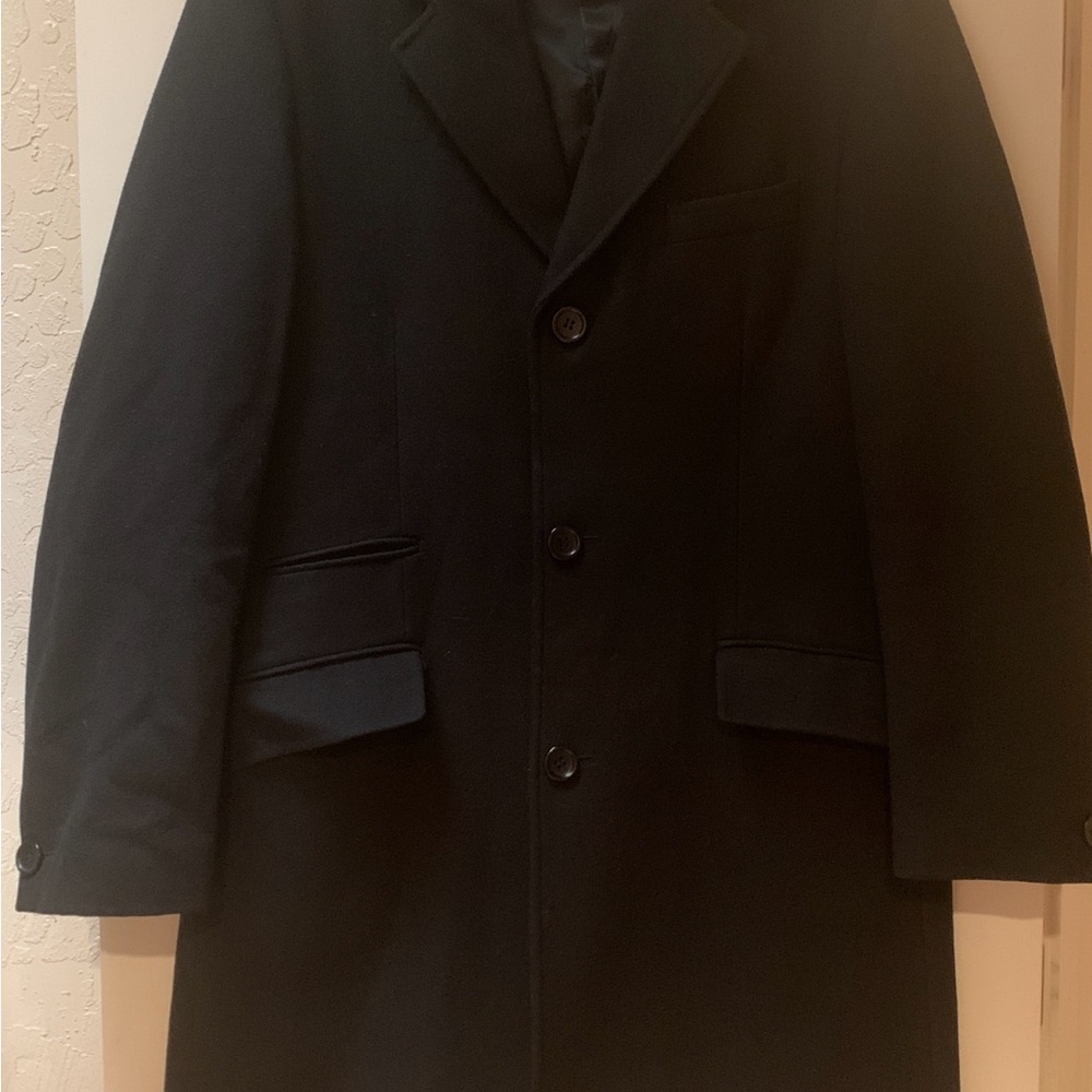 H&M Classic Black Wool Trench Coat